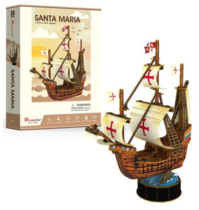 CUBICFUN 3D puzzle Loď Santa Maria 93 dílků